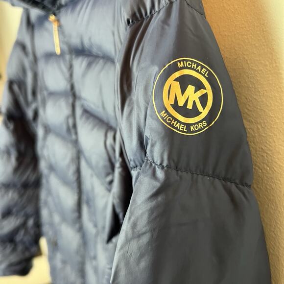 Michael Kors Packable Down Fill Jacket Quilted Hooded Parka Coat Sz M - Picture 6 of 7